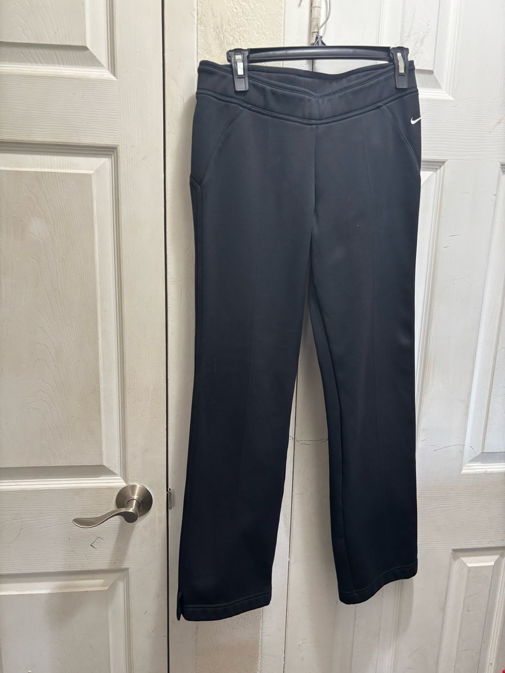 Nike Black Women's Straight Leg Track Pants with Subtle Swoosh
